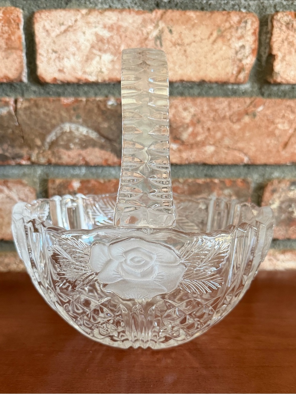 Vintage Crystal Rose Basket
